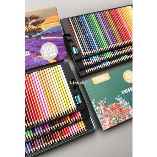 200/180/150/120/72/48 Color Professional Oil Color Pencils,Watercolor Pencil,Ideal for Coloring,Blending and Layering, Sketching