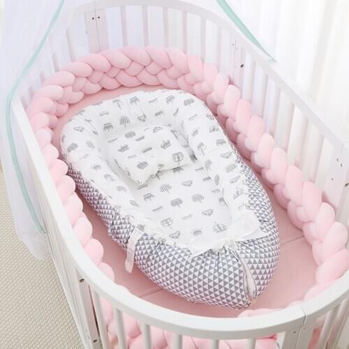 2020 New Cotton Crib Middle Bed Safe and Comfortable Uterine Bionic Bed for Newborns Portable Removable Washable and Foldable