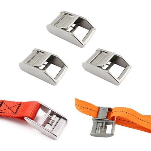 3PCS Stainless Steel Tie Downs Cam Buckle 1" Belt Cambuckle Tie-Down Straps