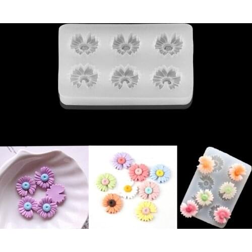 3D Daisy Flower Silicone Mold Key Chain Pendant Epoxy Resin Mould for DIY Resin Jewelry Making Handmade Soap Craft Tools