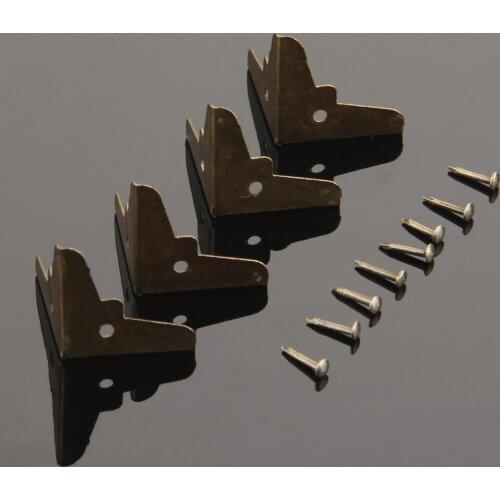 4pcs Corner Decorative Protectors 20*20*20mm Corner Bracket Jewelry Wood Box Feet Leg Furniture Hardware