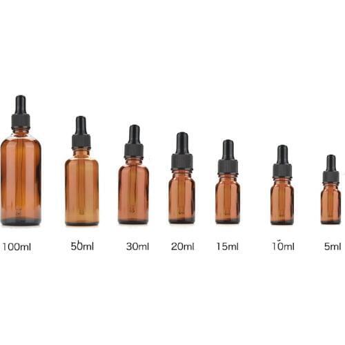 5-100ml Amber Glass Liquid Reagent Pipette Eye Dropper Drop Amber Glass Aromatherapy Liquid Pipette Bottle Refillable Bottles