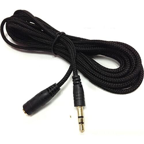 5m 16Ft Headphone Extension Cable 3.5mm Jack Male to Female AUX Cable M/F Audio Stereo Extender Cord Earphone Cloth Cable