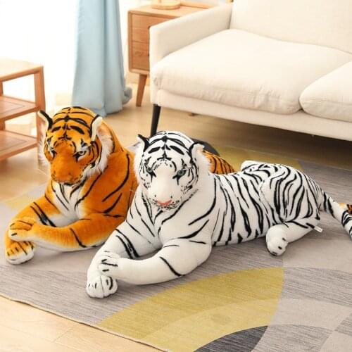 50-110cm High Quality Lifelike Tiger Plush Toys Soft Wild Animals Simulation White Yellow Tiger Doll Children Kids Birthday Gift