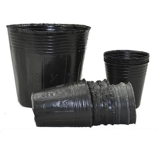 50 PCS Nursery Pots Garden Black Plastic Grow Pot Nutrition Bowl Seedling Cup Balcony Home Garden Planter Seedling Flowerpot