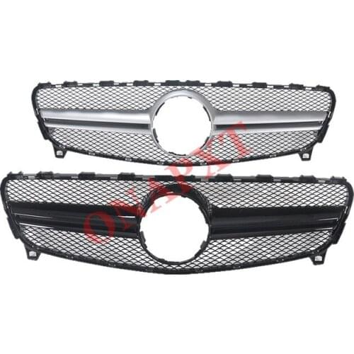 Car Plastic Front Bumper Grill Mesh Racing Middle Grill AMG Center Vertical Bar 2014-2020 For Mercedes-Benz GLA X156 to GLA45