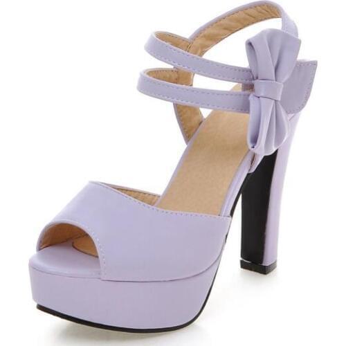 New classic Sandals female summer high-heeled fish mouth shoes bow sexy rough with waterproof platform Roman womens shoe