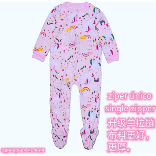 Spring and summer boys pajamas girls cotton jumpsuits romper does not include feet baby zipper clothes home clothes