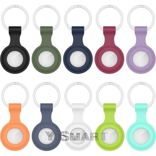 Case For Apple Airtags Liquid Silicone Protective Sleeve For Apple Locator Tracker Anti-lost Device Keychain With Hook