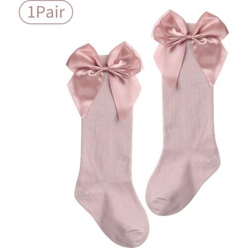 Kids Baby Girls Socks Toddlers Girl Big Bow Knee High Long Socks Elasticity Knee High Cotton Socks Baby Tube Sock Calcetines