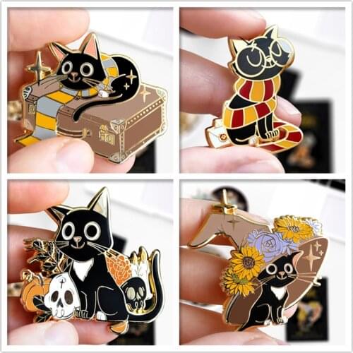 Jackson Wizardry Cat Cosplay Enamel Brooch Pin Backpack Hat Bag Collar Lapel Pins Badges Women Mens Fashion Jewelry Accessories