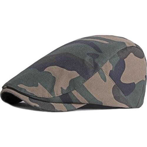 Cotton Spring Summer Camouflage Print Newsboy Caps Flat Peaked Cap Men and Women Painter Beret Hats 36