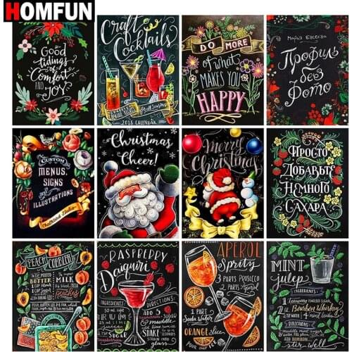 HOMFUN Full Square/Round Drill 5D DIY Diamond Painting "Christmas theme card" Embroidery Cross Stitch 5D Home Decor Gift