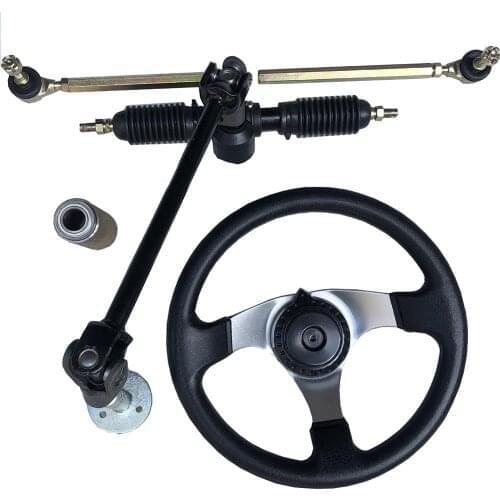 110cc Chinese Go Kart Quad Parts 30cm Steering Wheel Assembly Full Steel 32cm Gear Rack Pinion