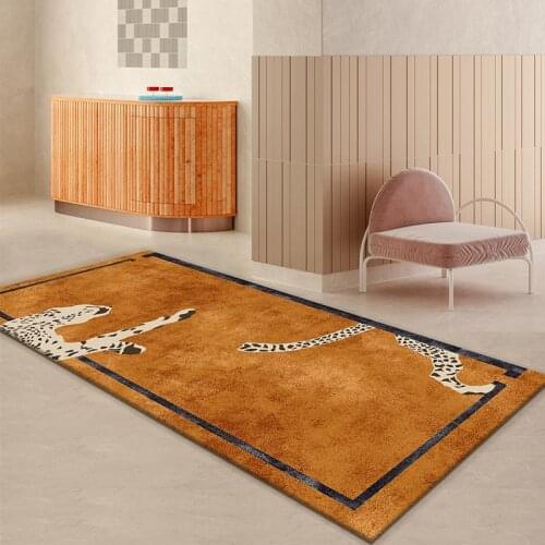 Carpet Modern Living Room Leopard Rug Fashion Yellow Brown Rectangle Home Bedroom Floor Door Mat Kitchen Absorb Oil Area Rug