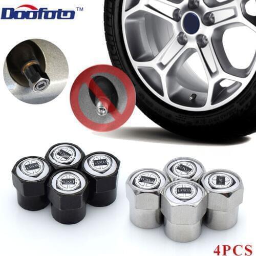 Doofoto 4x Car Valve Cap For For Lancia Delta Ypsilon Lybra Musa Kappa Voyager Accessories Wheel Tyre Tire Stem Case Car Styling