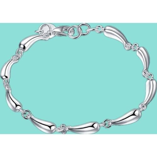 Fashion 925 Sterling Silver Water Drop Bracelet Luxury Women Bracelet Silver Bracelet Jewelry Christmas Gift