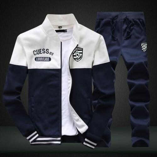 Mens Fashion Casual Sport Suit Zipper Coat+Pant Tracksuit Men Brand Clothing Men Outfit Set Clothes Jogger Suits for Men Sweat