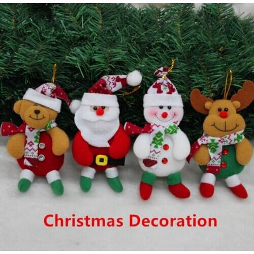 New Creative gift Cute Christmas tree hang ornaments home party festive decorations Xmas Santa Claus Snowman elk bear doll toy