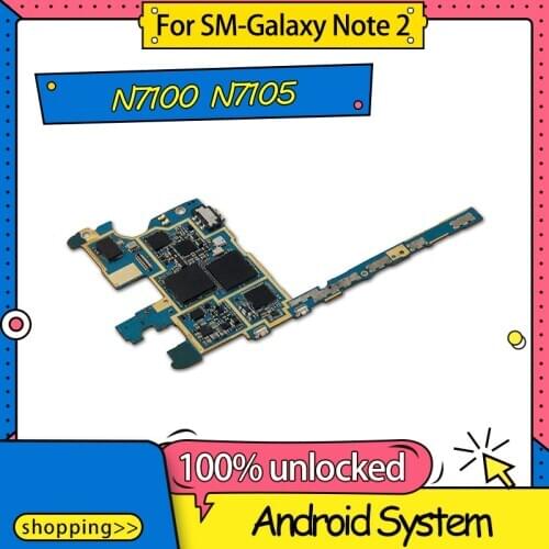 TDHHX 100% Unlocked For Samsung Galaxy Note 2 N7100 N7105 Motherboard,Logic Board For Galaxy Note 2 N7100 N7105 With Full Chips