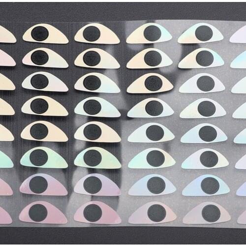 PET 2D Silver Flat Light Laser Fish Eye Sticker Flat Fish Eye Tape Flat Sticky Fishing Lure Fly Tying Fixture DIY Fishing Lure