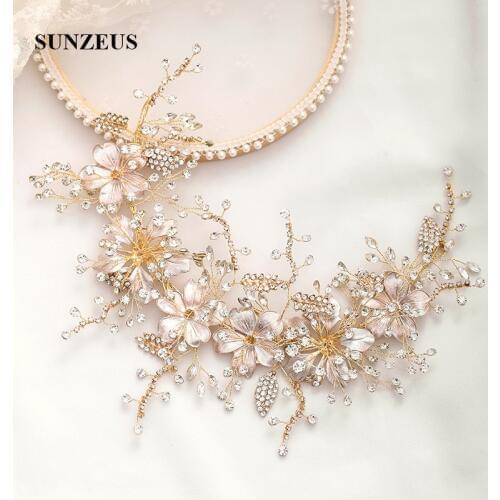 2020 Wedding Accessories Gold Bridal Headpiece Shinny Crystals Bride Headband New SQ460