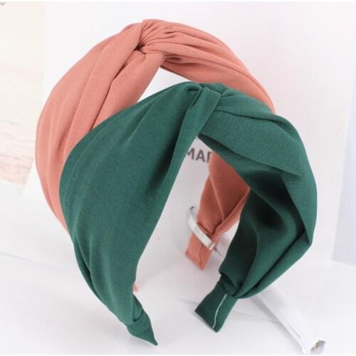 Boutique Twisted Headbands Women Accessories Fashion Wash Sports HairBand Solid Color Headwear Turban Elastic Headwrap