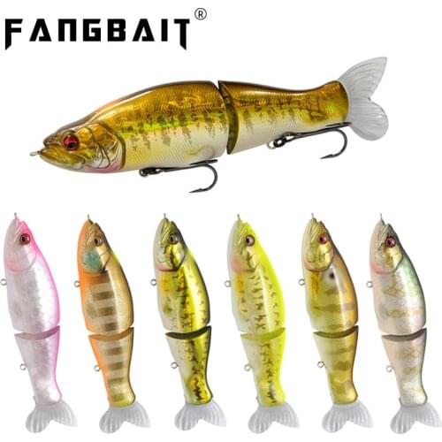 Fangbait 2021 Fishing Lures 135mm 28g Jointed minnow slow sinking Wobblers ABS Body with Soft Tail SwimBaits for pike and bass