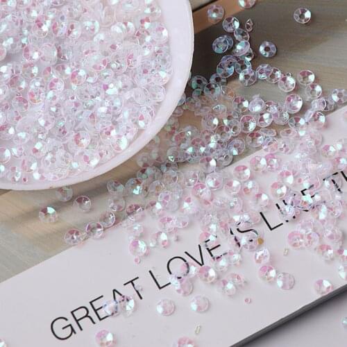 10g Size 3-4mm Transparency Cup Glistening Loose Sequins DIY Sewing Wedding Paillettes Craft Garment Bag Nail Art Accessories