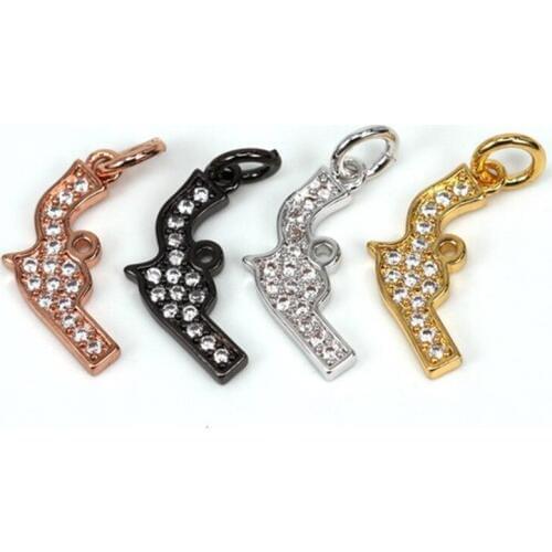 Clear CZ sword weapon pendant Micro Pave charm Clear Cubic Zirconia charms Colorful Bracelet Hand Chain Necklace