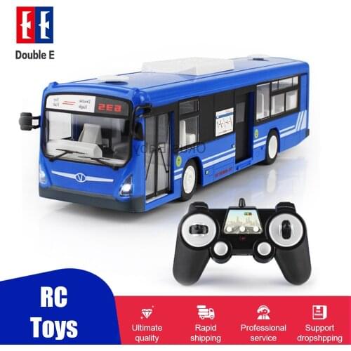 Double E Rc Car 6 Channel 2.4G Remote Control City Bus High Speed One Key Start Door Open Sound and Light Electric Toys for Boy