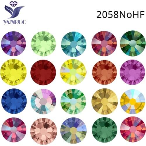 2058NoHF Multi-Colored Non Hotfix Stones Glue On Rhinestones Crystals Rhinestones Flatback Nails Art Stones DIY Acessories