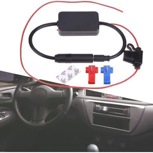 2021 Universal 12V Auto Car Radio FM Antenna Signal Amp Amplifier Booster For Marine Car Vehicle FM Amplifier