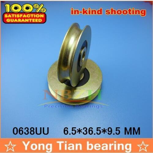 High Quality 6mm U Groove steel roller bearings 0638UU 6.5*36.5*9.5 mm bearing free shipping 0638 UU