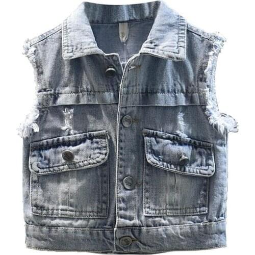 2021 Autumn Girls Warm Vest Winter Boys Thicken Waistcoat Kids Outerwear Vest Children Teens demin Jackets Vest For 1-8 Years