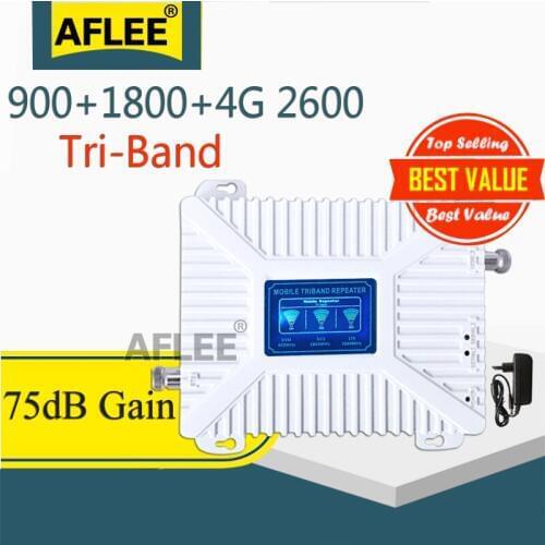 1PCS GSM Signal Repeater 900 1800 2600 Tri-Band Booster 2G 3G 4G LTE 1800 Cellular Signal Amplifier Cell Phone Signal Repeater
