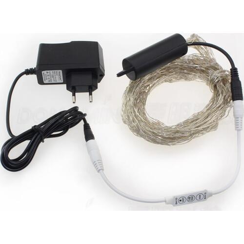 10m 100leds Wedding Lamp Christmas and Birthday Party Decoration light with DC connector + 12V power adapter + 3key controller