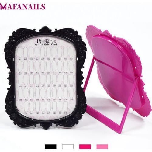 48 Colors Cards Nail Art Tip Chart Display Rack Pictur Frame Shape 4 Colors (W/B/P/R) Option Polish Palette Stand Showing TDS04