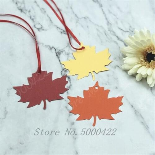 50pcs Maple leaf Wishing Bottle Card Hang Gift Tags Crafts Wedding Decoration DIY Party Baby Shower Event Banquet Favor Supplies