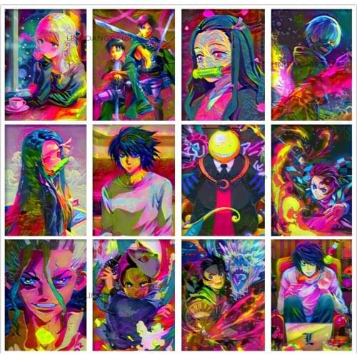 5d Diy Diamond Painting Japan Anime By Numbers Demon Slayer My Hero Academia Poster Diamond Mosaic Cross Stitch Home Decor Gift