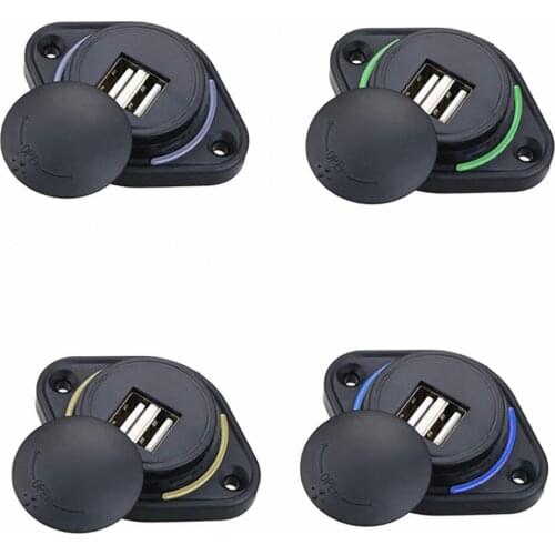 Car Charger 3.1A 12-24V PC Slide Lid Car Bus Boat Dual USB Port Charger Power Socket Outlet Battery Charging Units