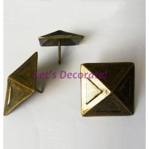 Free DHL shipping 400pcs/lot 30mm Square Brass Plated Home or Garden Decorative Tack, Hobnail, Upholstery Nail