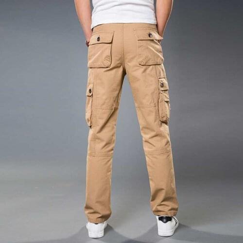 Mens Cargo Pants Mens Casual Multi Pockets Military Large size Tactical Pants Men Outwear Army Straight slacks Long Trousers