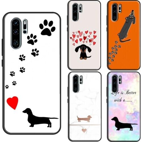 Cartoon Dachshund Sausage Dog Case For Huawei P20 P30 Lite P10 P40 Pro Mate 10 20 Lite 30 Pro P Smart Z 2019 Cover
