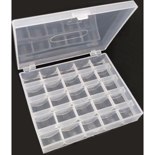 25 Slots Empty Bobbins Spools Box Sewing Machine Bobbin Case Covers Sewing Goody 5BB5311