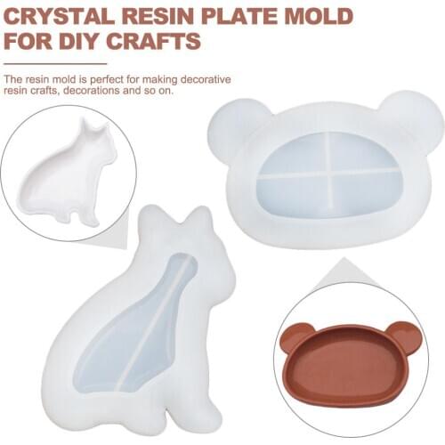 1PCS Resin Mold Cute Bear Puppy Small Dish Mold Food Serving Dish Mold Silicone Casting Mould For DIY Crafts