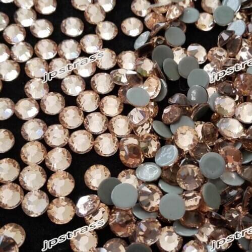Good shiny A hot fix crystal best price size ss10 lt peach color with 7200 pcs each pack free shipping service crystal for you