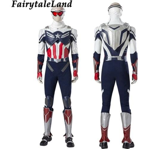 Falcon And Winter Soldier Cosplay Costume Captain Sam Battle Uniform Halloween Party Performance Outfit With Shoes