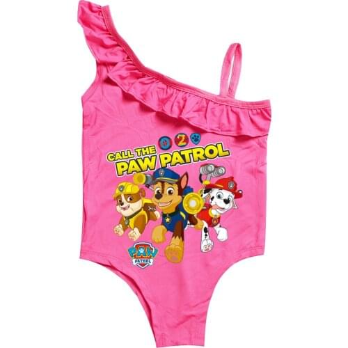 Bathing Suit Girl One Piece Summer PAW PATROL Swimsuit Cute Print Bathing Suits Ruffle Kids Toddler Beach Wear Bikini