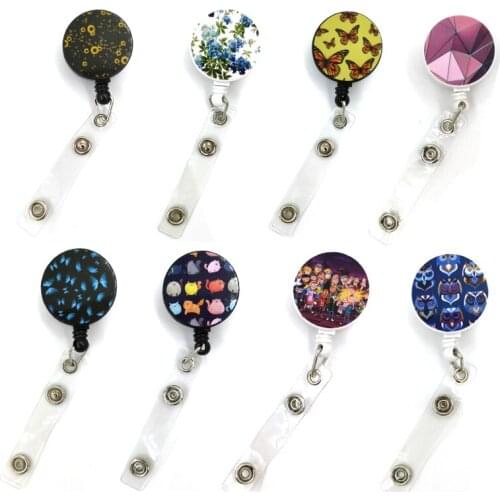 Cartoon Cute Credit Card Holder Lanyard Women Men Kids Student Retractable Badge Reel ID Name Bus Clips Cards Badge Holder